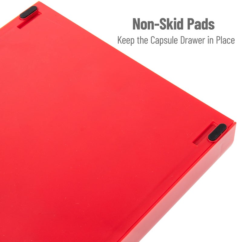 Mind Reader Nespresso Compatible Capsule Drawer, Countertop Organizer, Coffee Pod Holder, Storage, 9.25"L x 15"W x 2"H, Red - Image 5